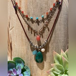 Sundance Style, Vintage King Solomon ELIATE Pendant & Natural Gemstones Necklace